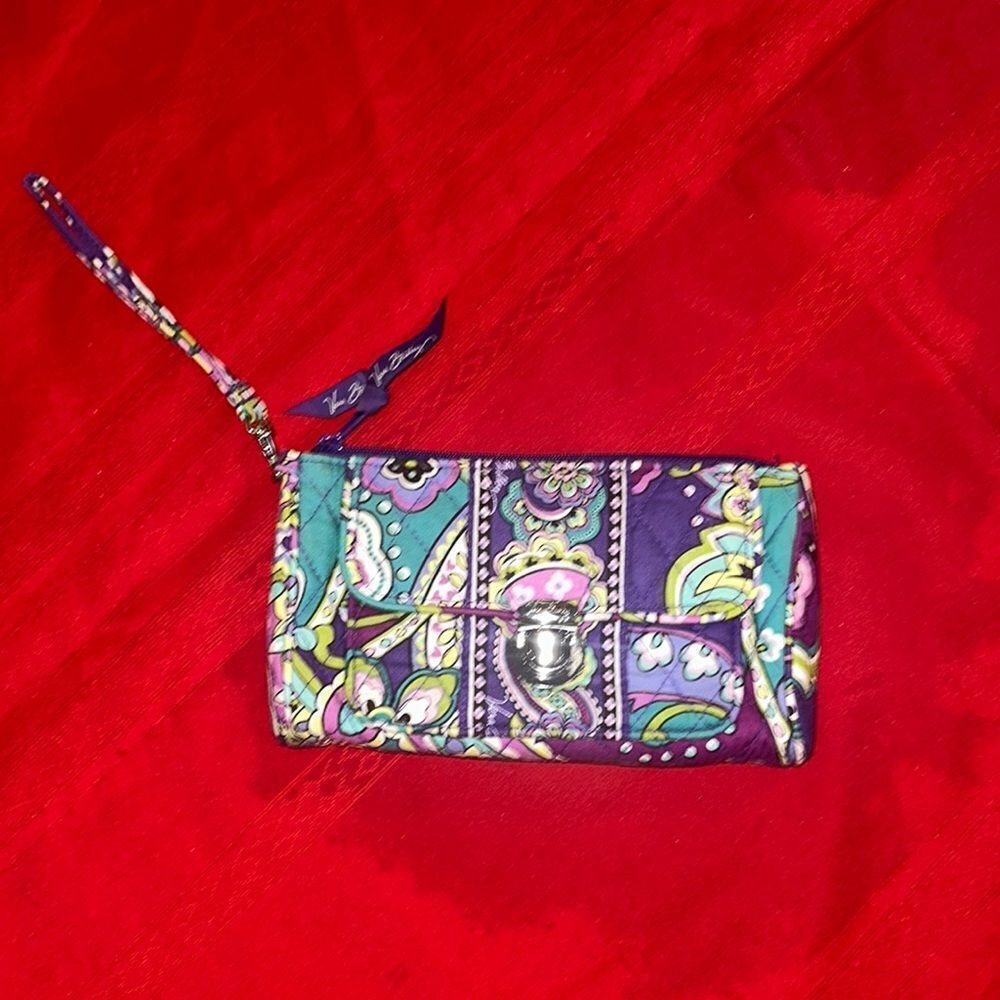 Vera Bradley Wristlet Purple and Green Print